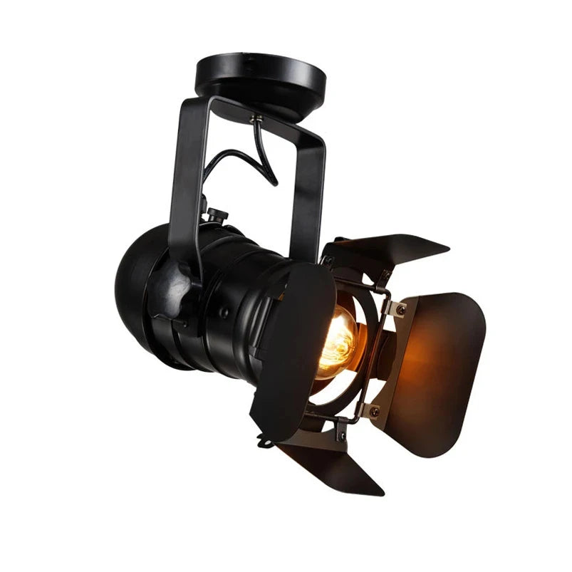 E27 Vintage Celling Iron Lamp Industrial Light Retro Lamp Adjustable 4 Leaf For Clothes Store Coffee Bar Loft Style Fixture