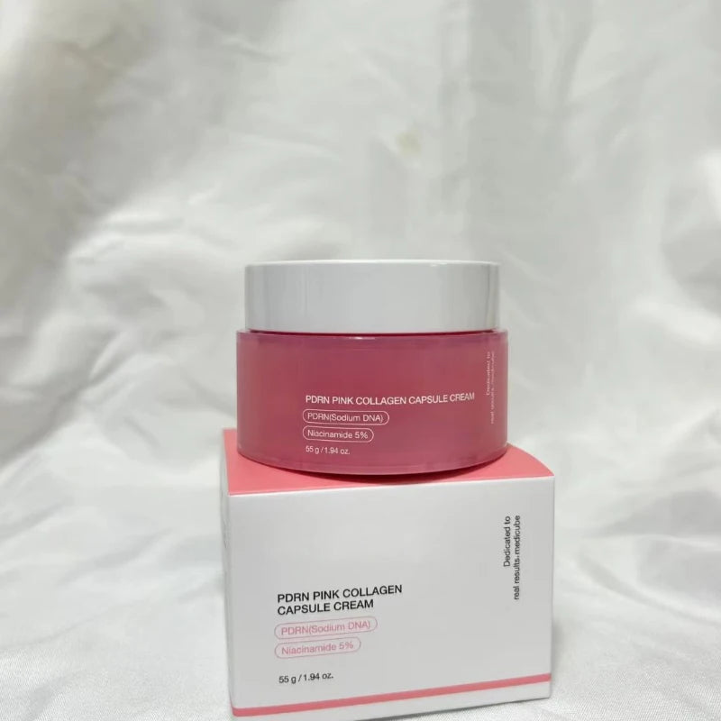 Sunny Skin: PDRN Pink Collagen Capsule Cream con crema de niacinamida para tono de piel irregular, crema hidratante facial ligera, crema coreana original