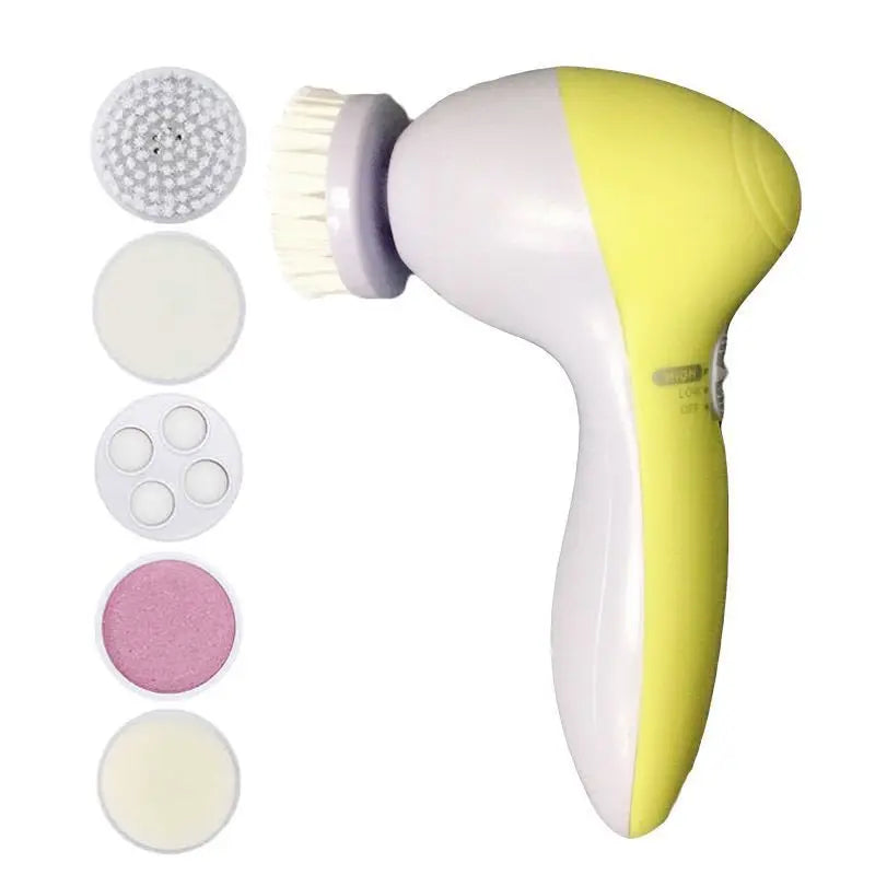 Eléctrico 5 EN 1 Limpiador Facial Eléctrico Cepillo Máquina de Lavado Spa Cuidado de la Piel Masaje Limpieza de Puntos Negros Herramientas Limpiadoras Faciales