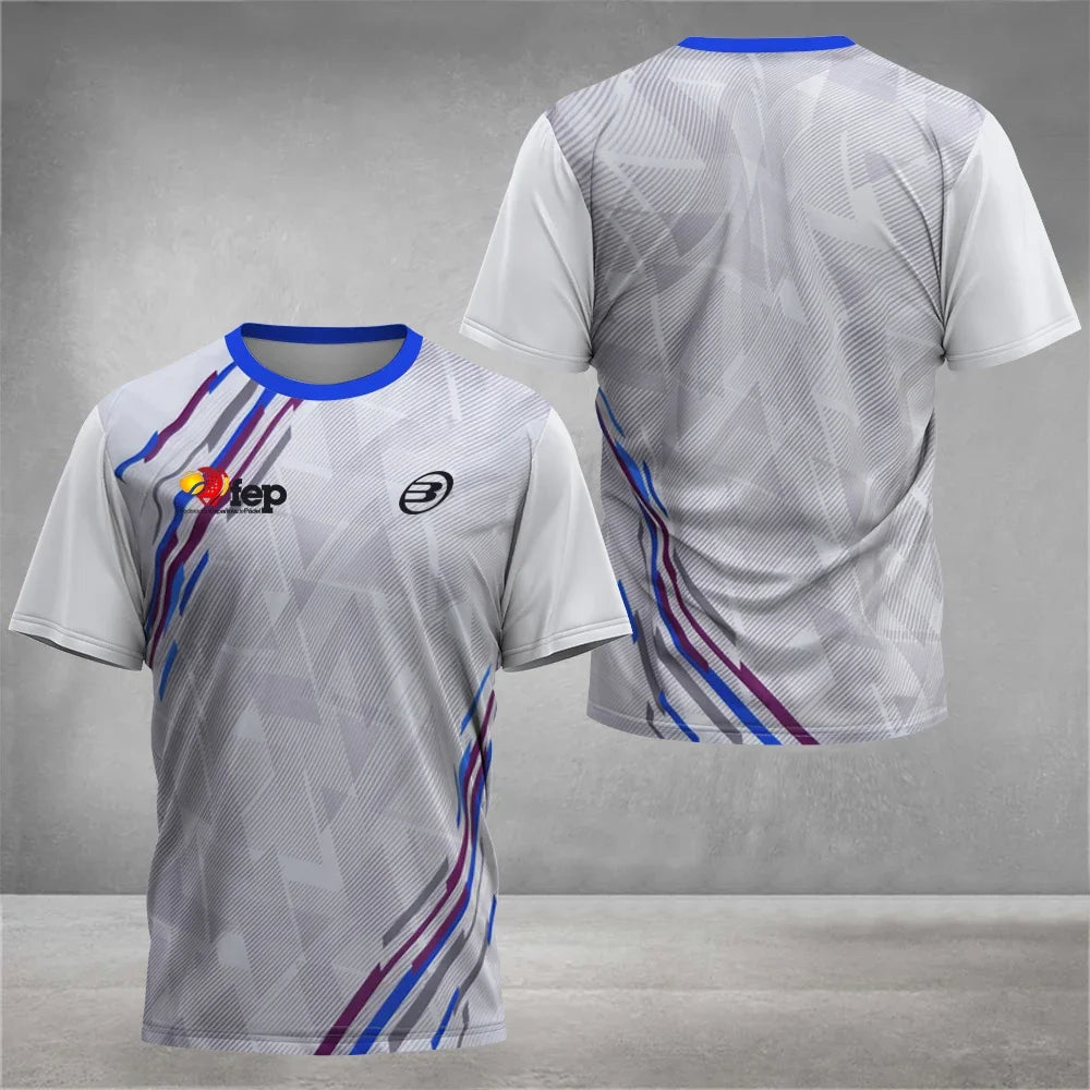 Cool Padel Camiseta Transpirable de Manga Corta Secado Rápido para Verano, Top de Calle para Hombre, Camiseta de Tenis para Exteriores, Nueva Colección Fitness