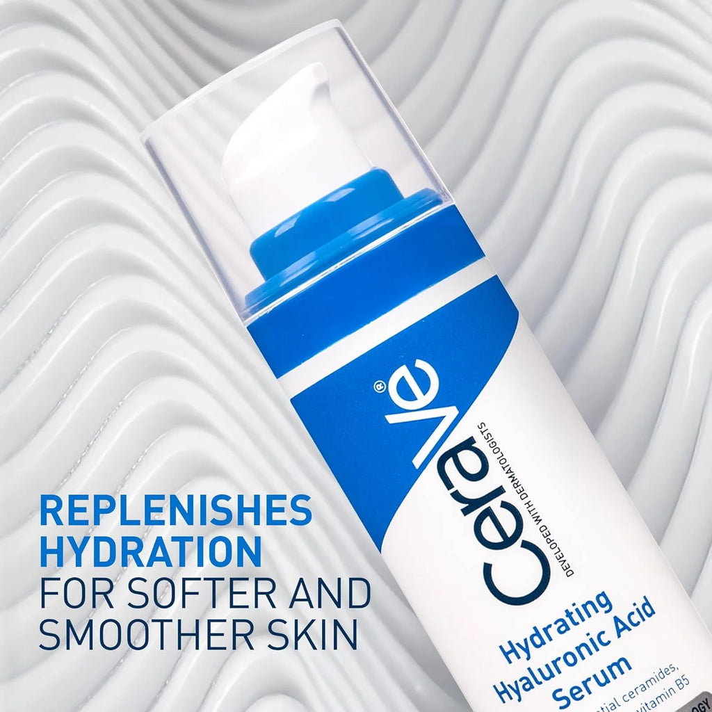 CeraVe - Suero Facial de Ácido Hialurónico con Vitamina B5 y Ceramidas, Suero Facial Hidratante para Piel Seca, Sin Fragancia, 29 ml