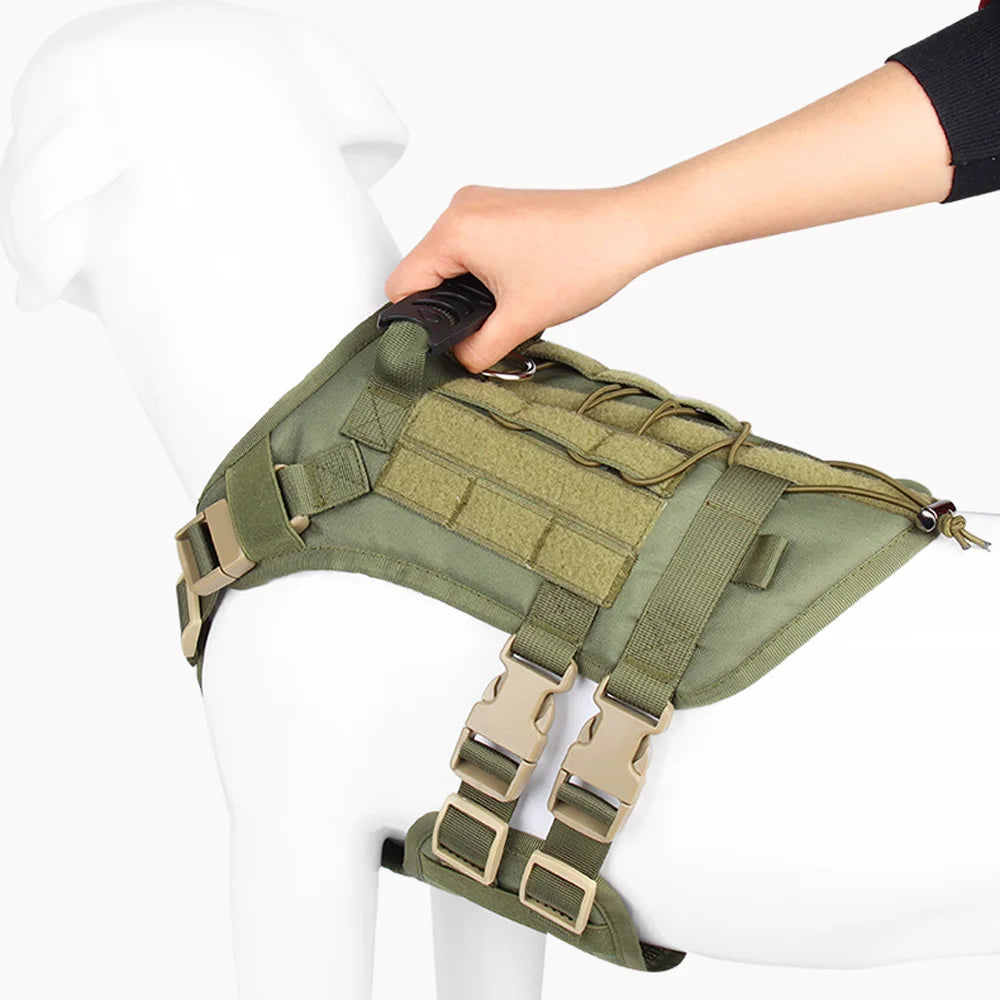 Arnés táctico para perro, chaleco de entrenamiento militar, arnés para mascotas para perros de servicio medianos, grandes y grandes