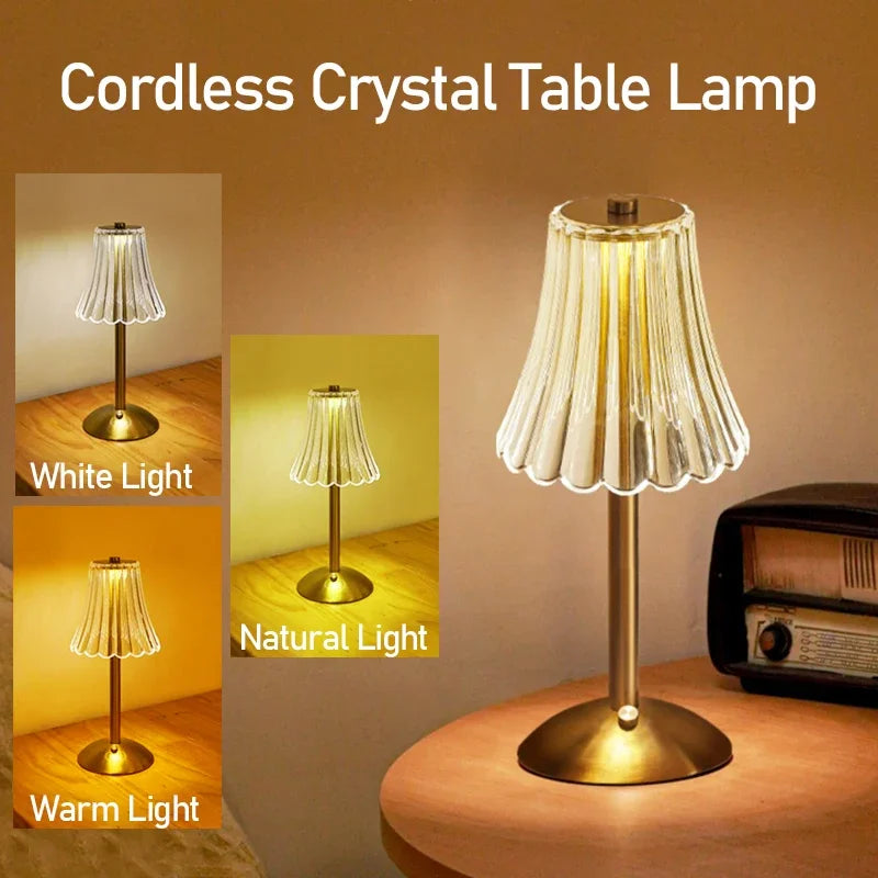 Lámpara de Mesa Táctil para Bar, Recargable, Inalámbrica, Lámpara de Escritorio Portátil, Luz Nocturna para Dormitorio, Luces LED Decorativas para Cafeterías, Hoteles y Restaurantes
