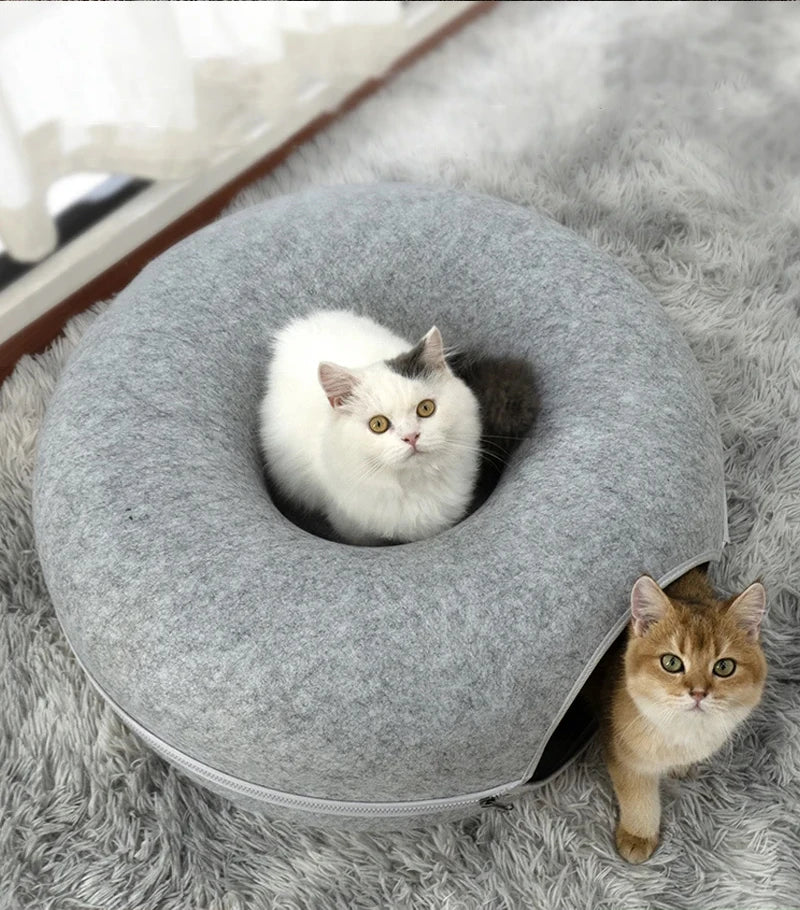 Cama para gatos Donut, túnel para gatos, juguetes para gatitos, cesto para gatos, juguete interactivo, equipo deportivo para gatitos, juguete de entrenamiento para gatos, casa para gatos