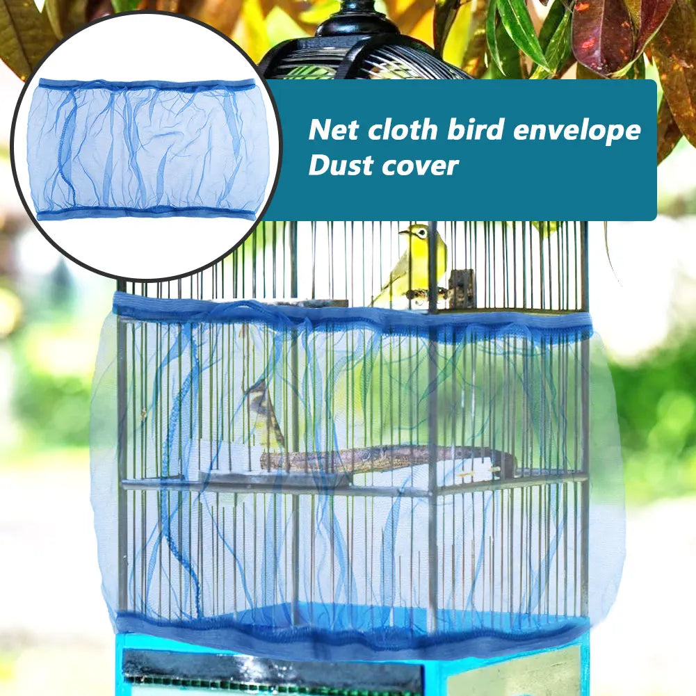 Malla Funda Jaula Pájaro Nailon Antipolvo Jaula de Loro Red Accesorios para Mascotas Malla Transpirable Jaula de Loro Pájaros s/m/l