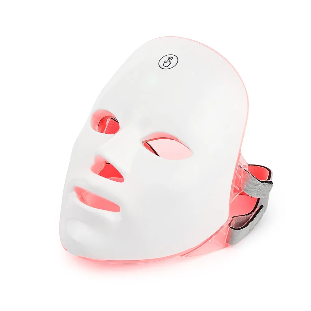 Mascarilla LED Facial Recargable de 7 Colores Máscara de Belleza con Fotones LED Rejuvenecimiento de la Piel Lifting Facial en Casa Blanqueamiento Cuidado de la Piel Máscara de Belleza