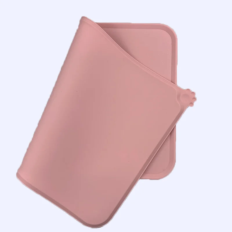 Silicone Pet Food Mat Non-Slip Dog Bowl Mat Waterproof For Dogs Cats Food Water Feeding Mat Anti-Spill Winter Floor Protect