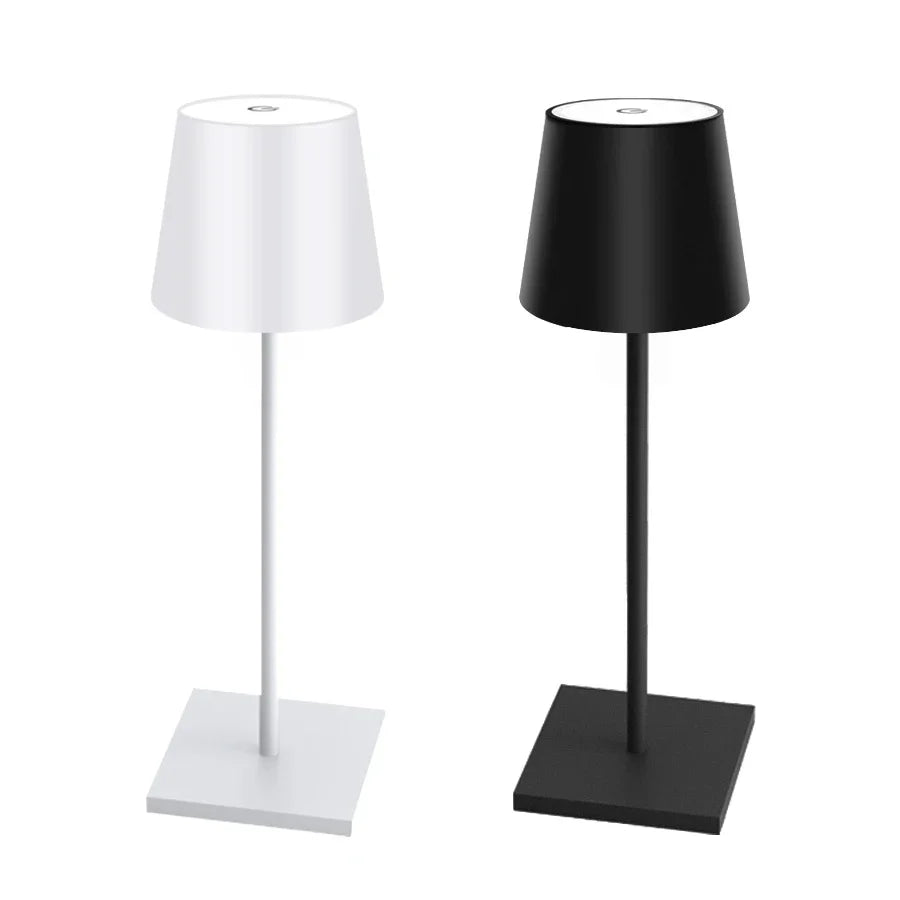 Lámpara de mesa LED nórdica, recargable, táctil, regulable, para dormitorio, comedor, cafetería, decoración sencilla para el hogar.