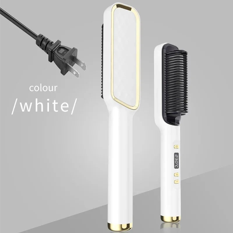 Sunny Hair: Electric Hot Comb Multifunctional Straight Hair Straightener Comb Negative Ion Anti-Scalding Styling Tool Straightening Brush