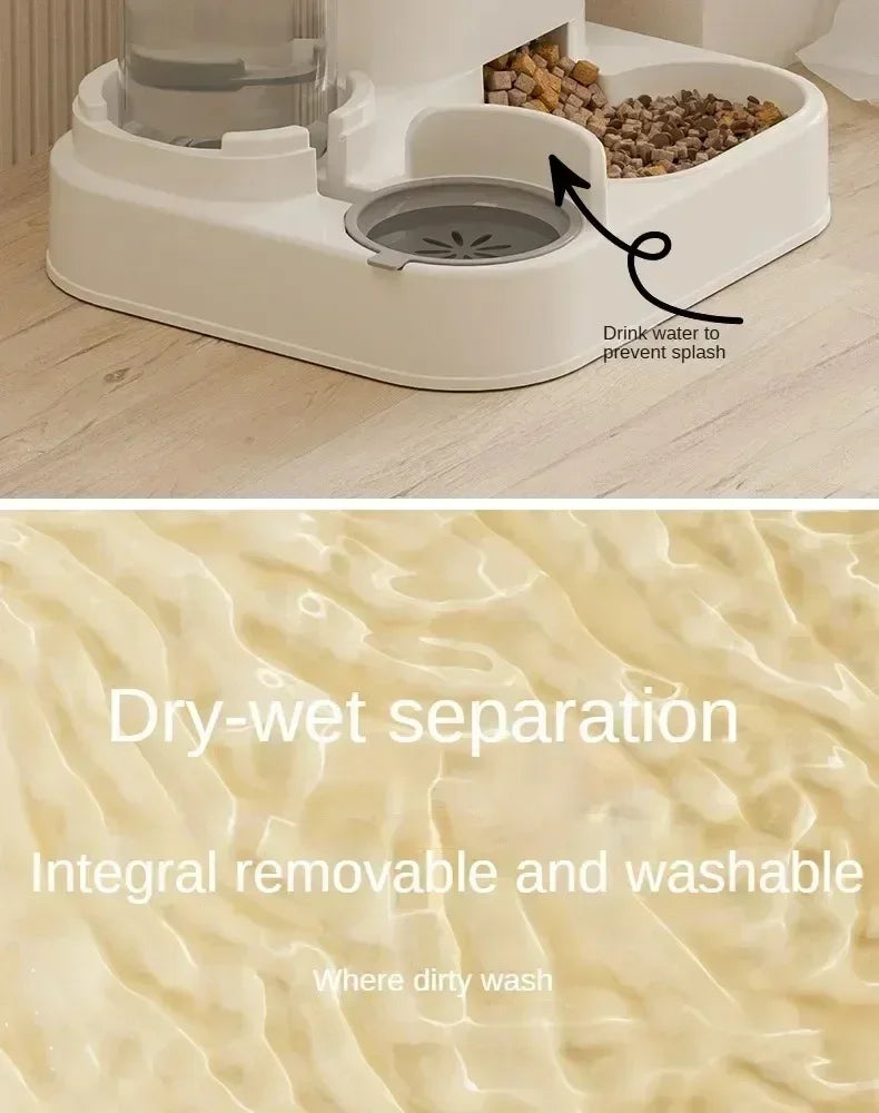 Comedero Automático para Perros y Gatos con Fuente de Agua Tazón de Gran Capacidad Dispensador de Alimentos Contenedor de Almacenamiento para Mascotas Accesorios para Mascotas Cachorros
