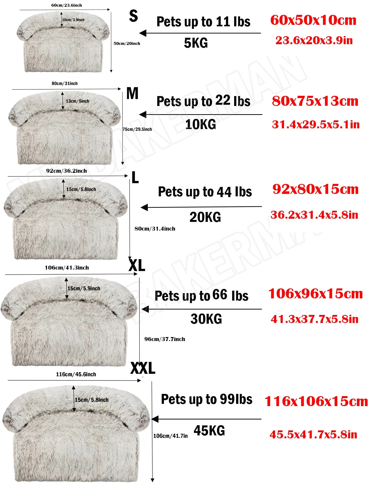 S-XXL Sofá Cama para Perros, Cama Calmante para Mascotas, Nido Cálido Lavable, Protector de Muebles Suave, Manta para Gatos, Cama Sofá para Perros Grandes