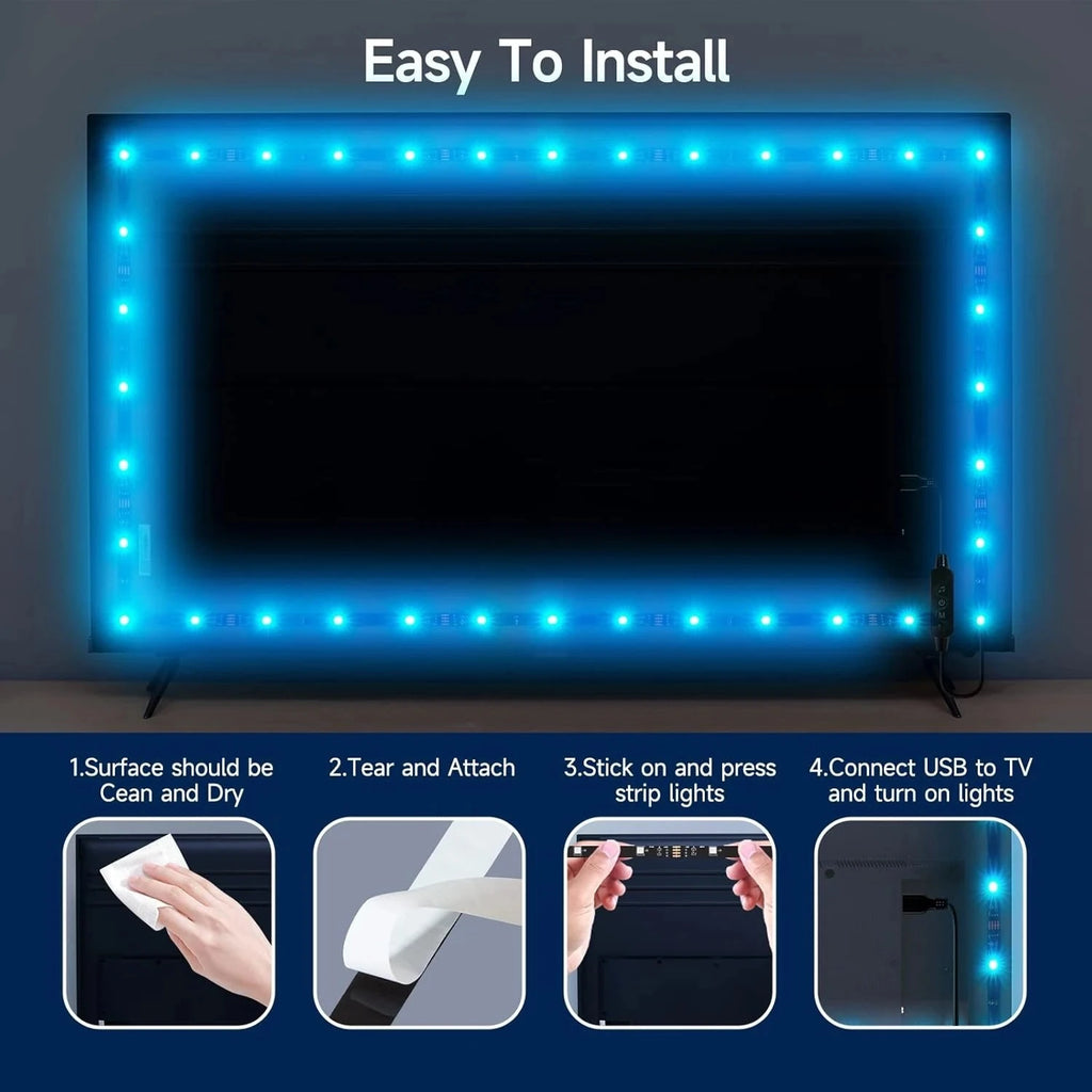 Smart Led Lights Strip TV Smart Bedroom Lighting Bluetooth Usb Led Strip Rgb 5V Adhesive Led Tape 5050 Wall Room Decoration