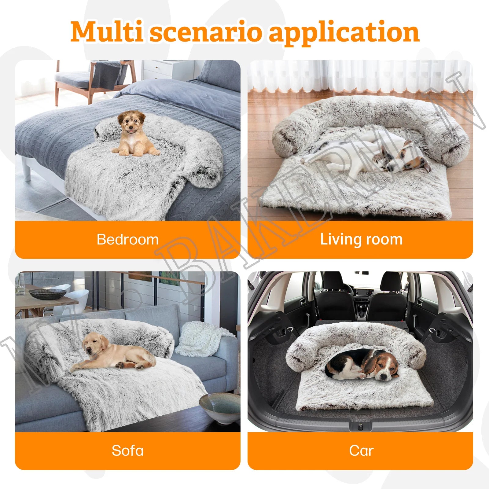 S-XXL Sofá Cama para Perros, Cama Calmante para Mascotas, Nido Cálido Lavable, Protector de Muebles Suave, Manta para Gatos, Cama Sofá para Perros Grandes