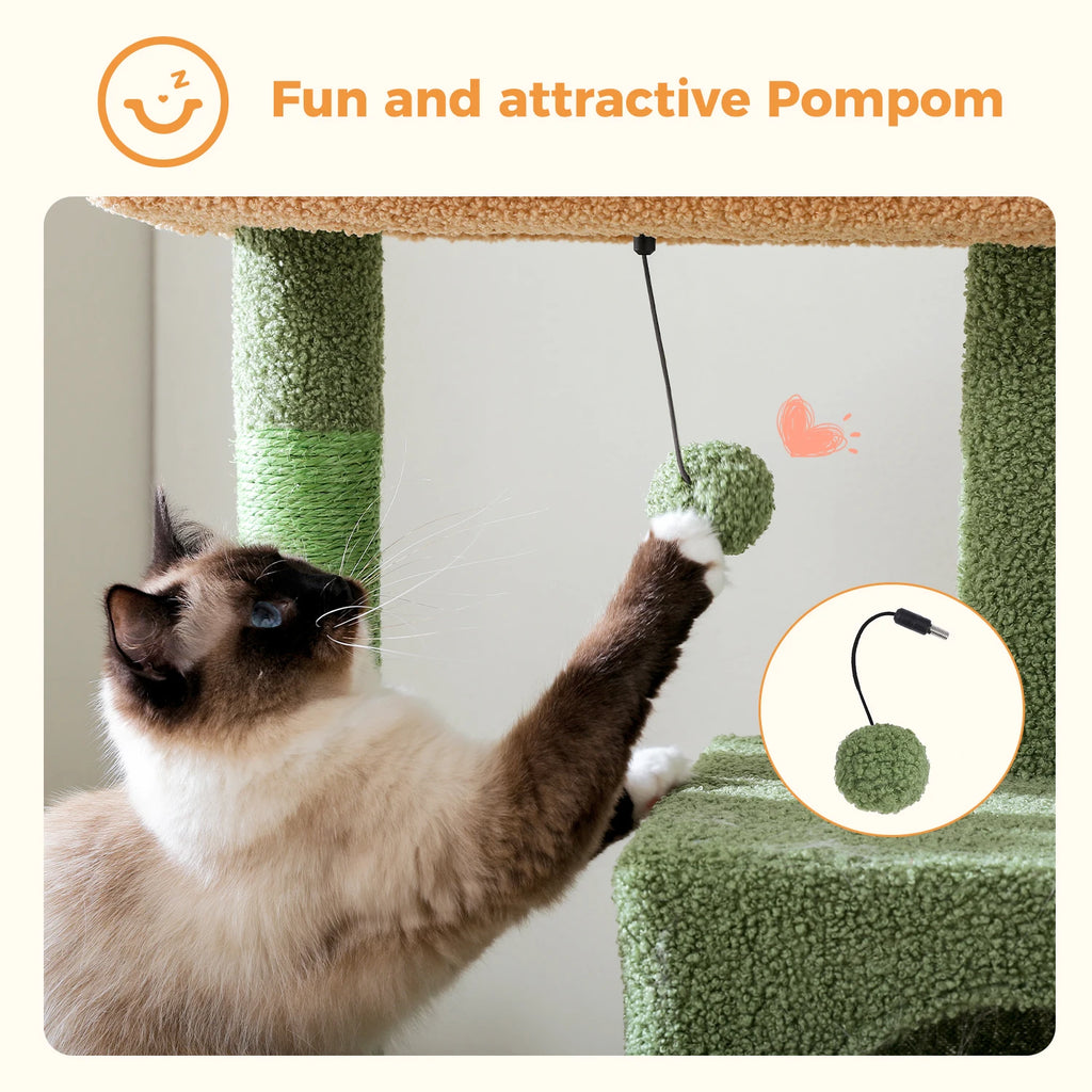 Rascador multinivel para gatos con postes de sisal, condominio acogedor, hamaca grande, torre de felpa para gatos, cama para gatitos de interior, juguetes para gatos