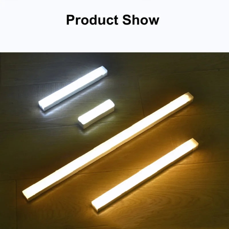 Luz de barra LED con sensor de movimiento, recargable por USB, inalámbrica, luz nocturna por inducción, lámpara de gabinete magnética portátil sin cable para cocina