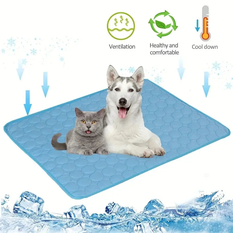 Colchoneta Refrescante para Perros, Cama Fría de Verano para Mascotas, Tamaño Extra Grande Para Perros Pequeños y Grandes, Accesorios para Mascotas, Manta Duradera para Gatos, Manta de Hielo para Gatos y Sofás