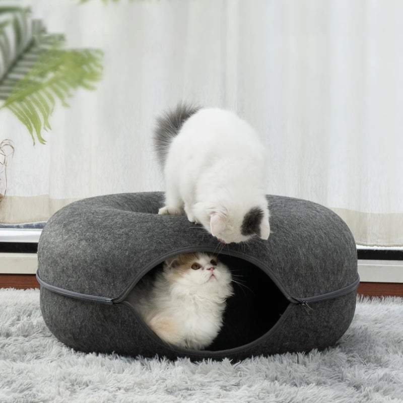 Cama para gatos Donut, túnel para gatos, juguetes para gatitos, cesto para gatos, juguete interactivo, equipo deportivo para gatitos, juguete de entrenamiento para gatos, casa para gatos