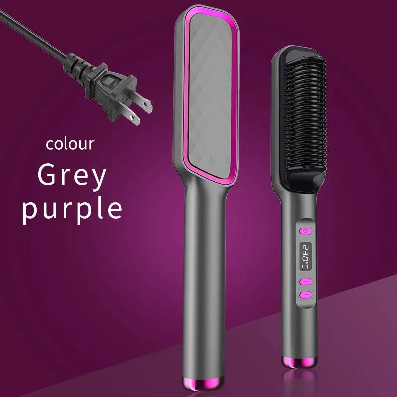 Sunny Hair: Electric Hot Comb Multifunctional Straight Hair Straightener Comb Negative Ion Anti-Scalding Styling Tool Straightening Brush