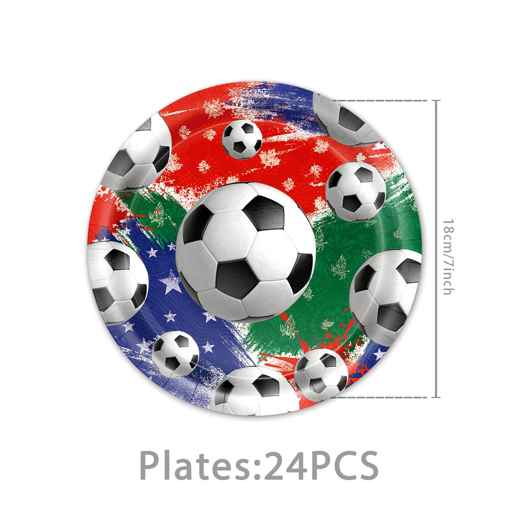 Fiesta Patitas Fútbol Cumpleaños Vajilla Taza Plato Servilleta Fútbol Cumpleaños Kit Globo Llavero Decoración de fiesta para cumpleaños decoración de fútbol