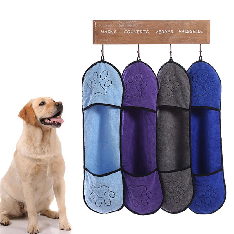 Toalla para mascotas de secado rápido, toalla para perros, albornoz, fibra suave, absorbente, toalla de baño para gatos, paño de limpieza conveniente para mascotas, accesorios para mascotas