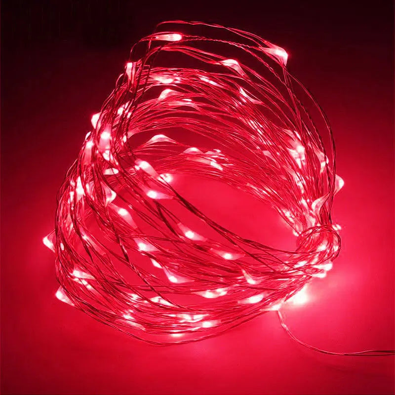 Guirnalda de luces LED 1/2/3/5/10M Impermeable Luces de cadena Decoración navideña Luces de hadas Luces de cadena para exteriores Jardín Navidad