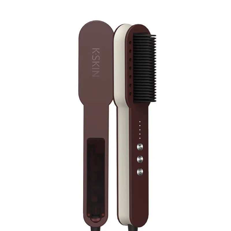 Professional Salon 2in1 Steampod Nano Spray Hair Straightener Beauty Care Hot Steam Ionic Hair Straightening Styler Comb Brush