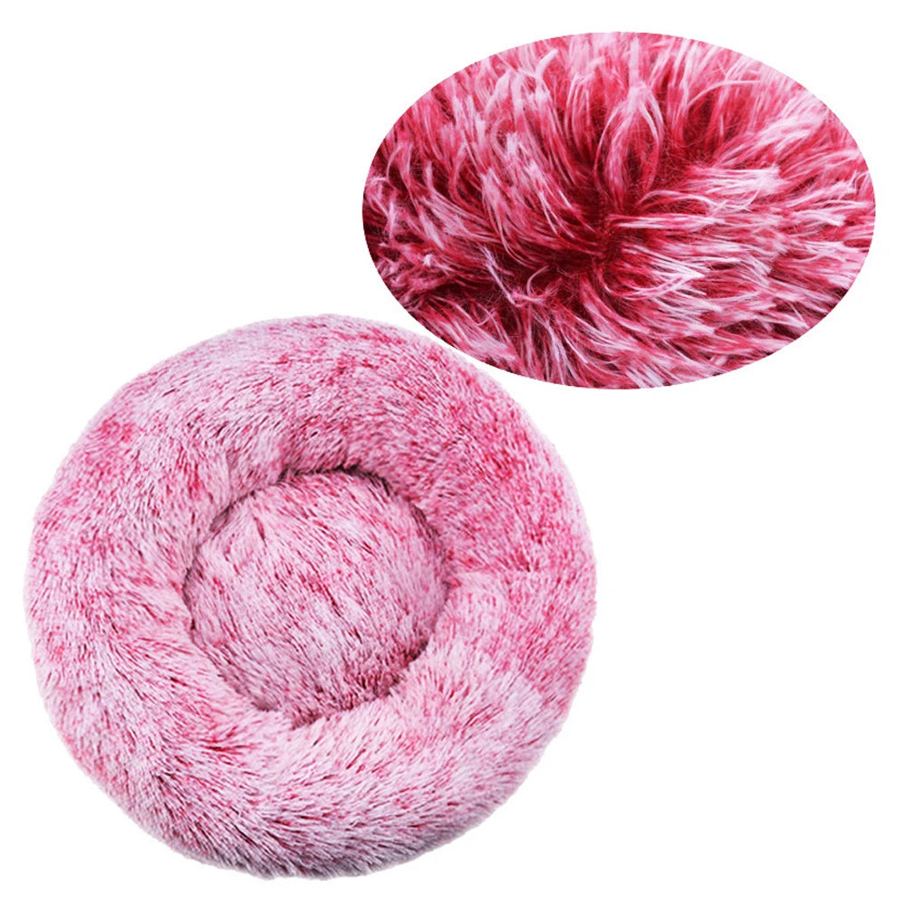 Cama redonda para perro, cama cálida de invierno para gato, cesta de felpa para perro, cama lavable para mascotas, para perros pequeños, medianos, grandes, sofá para gatos