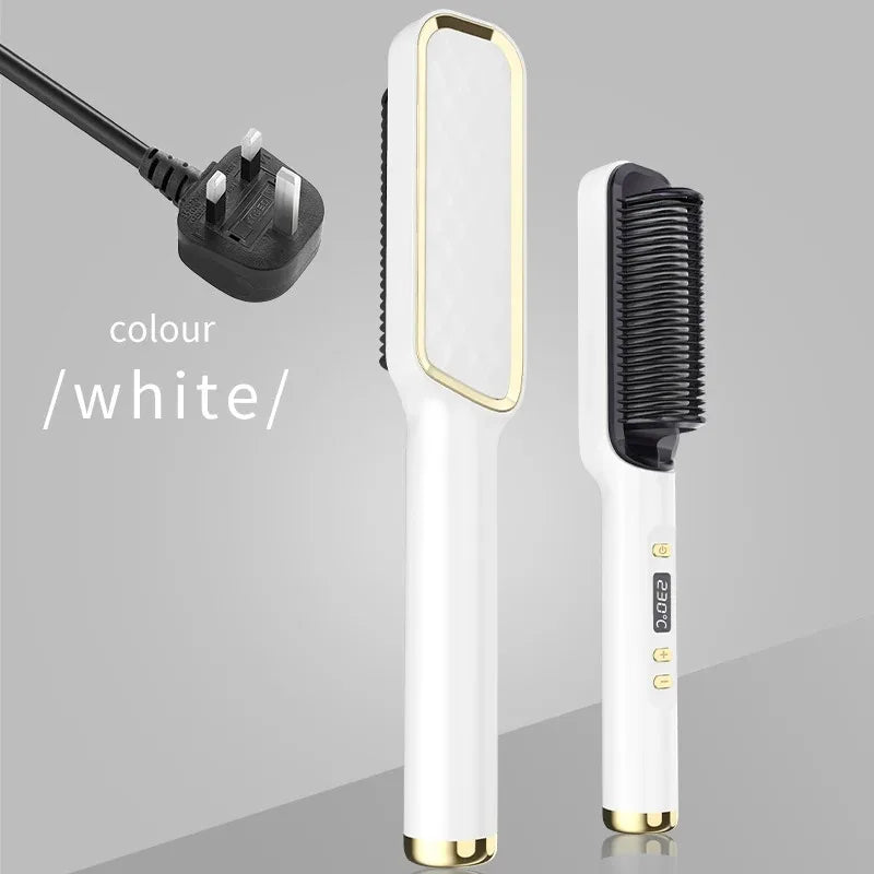 Sunny Hair: Electric Hot Comb Multifunctional Straight Hair Straightener Comb Negative Ion Anti-Scalding Styling Tool Straightening Brush