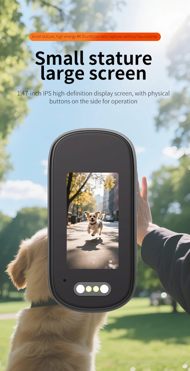 Cámara deportiva de pulgar WiFi 4K IP65, resistente al agua y al polvo, cámara de grabación deportiva para ciclismo al aire libre