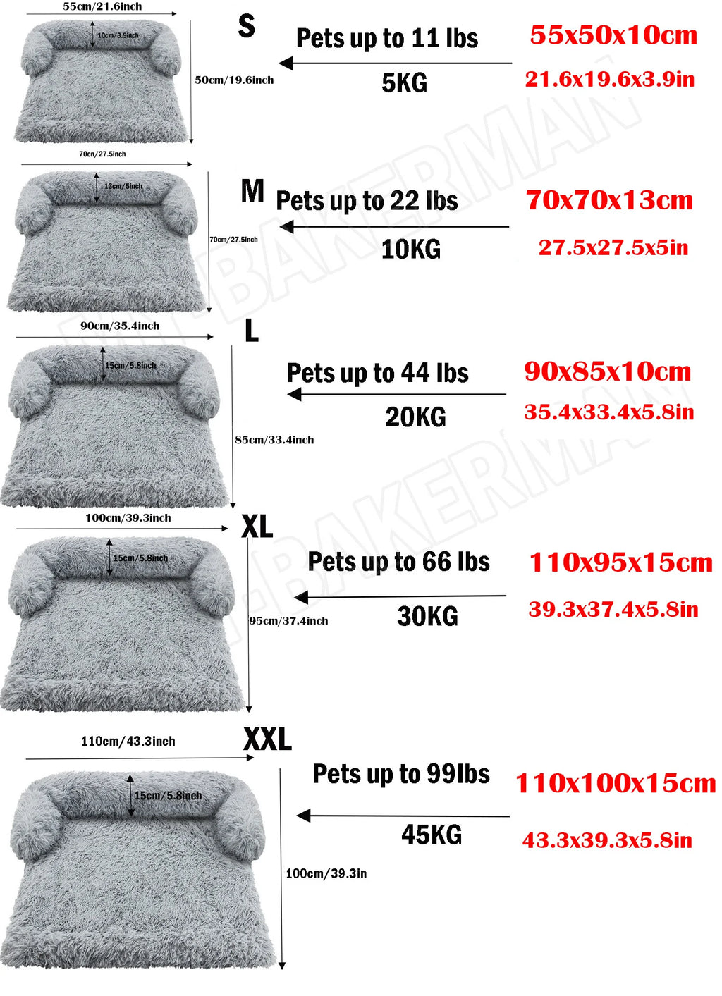 S-XXL Sofá Cama para Perros, Cama Calmante para Mascotas, Nido Cálido Lavable, Protector de Muebles Suave, Manta para Gatos, Cama Sofá para Perros Grandes