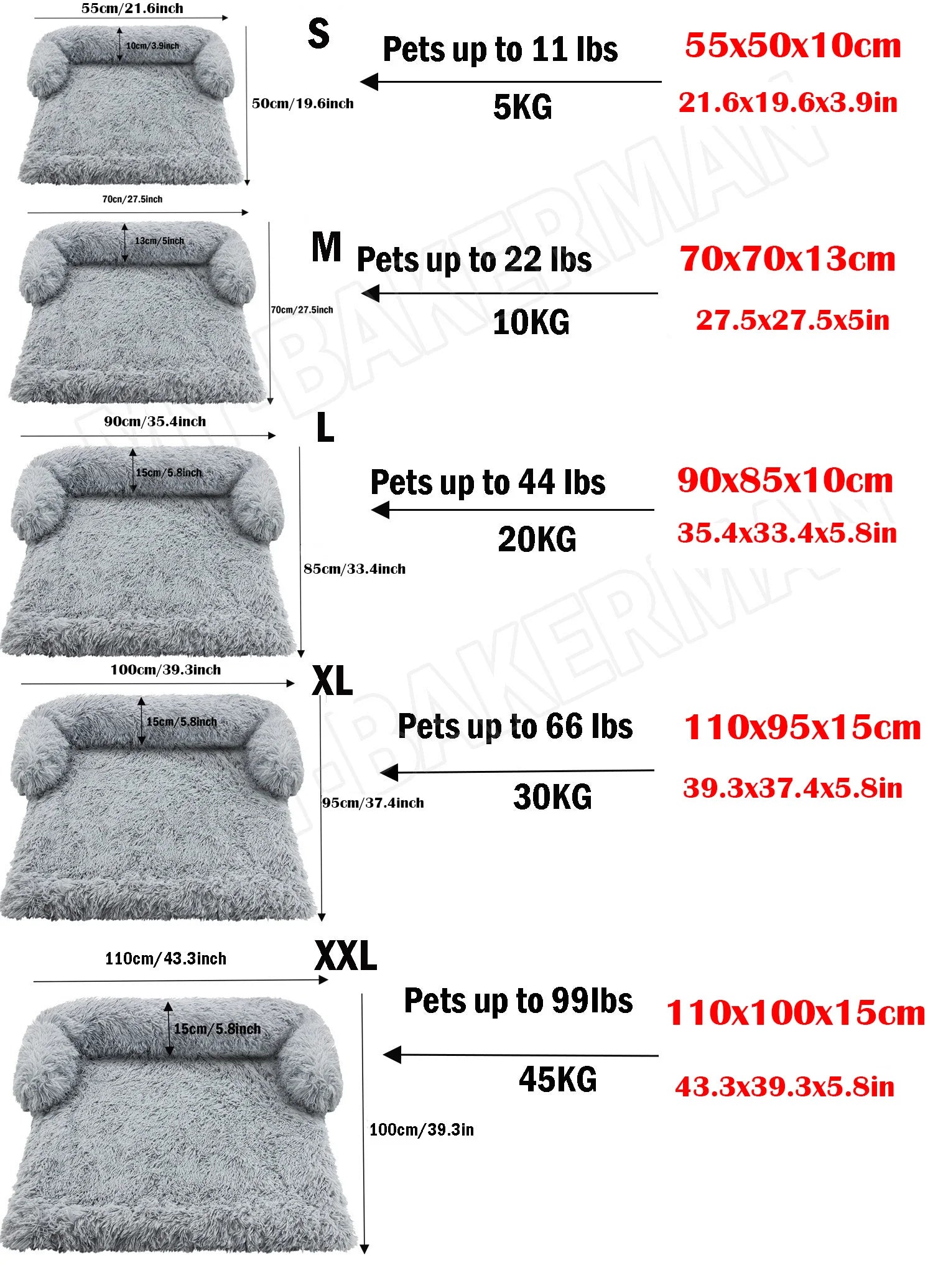 S-XXL Sofá Cama para Perros, Cama Calmante para Mascotas, Nido Cálido Lavable, Protector de Muebles Suave, Manta para Gatos, Cama Sofá para Perros Grandes