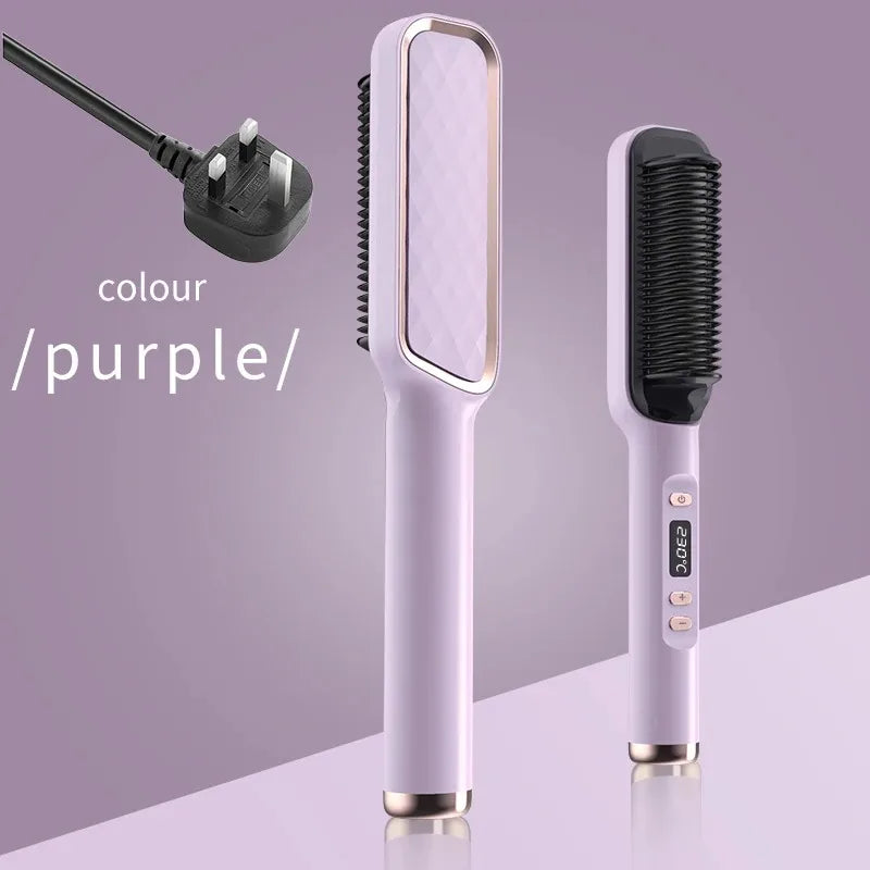 Sunny Hair: Electric Hot Comb Multifunctional Straight Hair Straightener Comb Negative Ion Anti-Scalding Styling Tool Straightening Brush