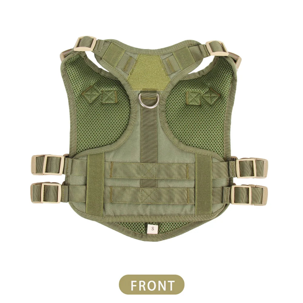 Arnés táctico para perro, chaleco de entrenamiento militar, arnés para mascotas para perros de servicio medianos, grandes y grandes