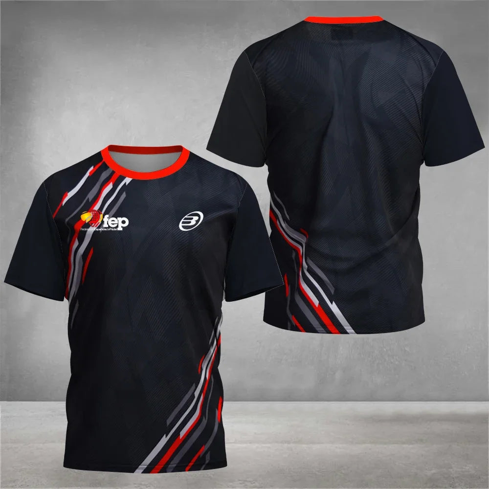 Cool Padel Camiseta Transpirable de Manga Corta Secado Rápido para Verano, Top de Calle para Hombre, Camiseta de Tenis para Exteriores, Nueva Colección Fitness