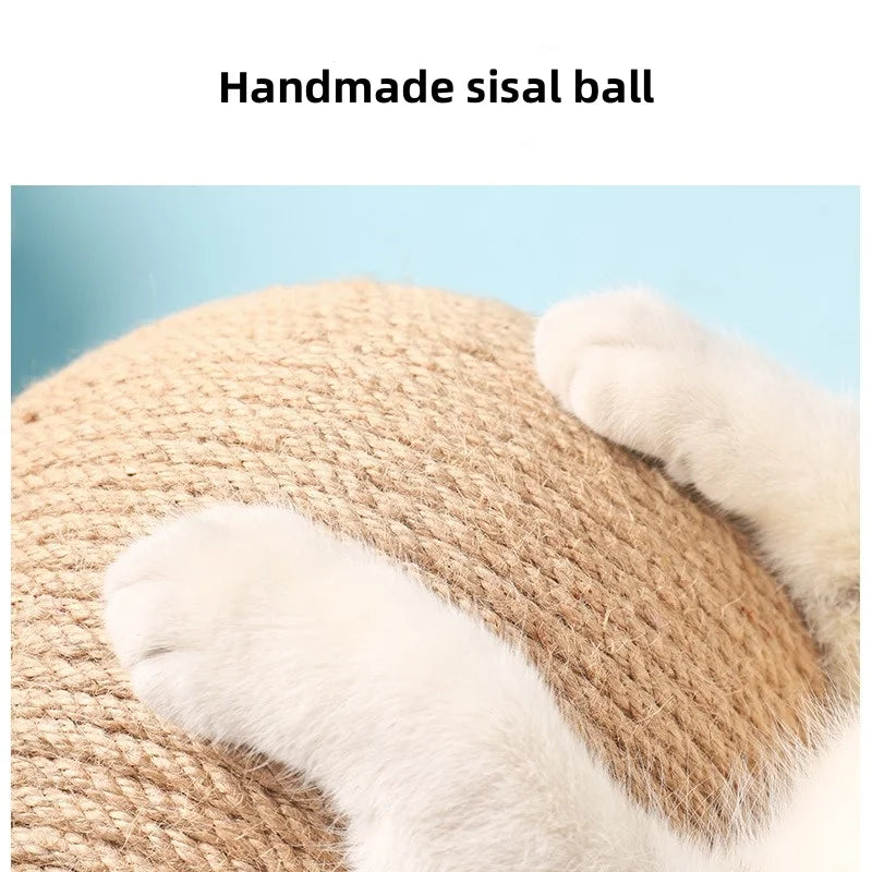 Juguete de bola rascador para gatos, cuerda de sisal para gatitos, tabla de moler patas, rascador para gatos, juguete resistente al desgaste para mascotas, muebles