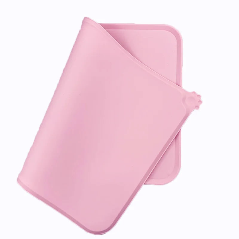 Silicone Pet Food Mat Non-Slip Dog Bowl Mat Waterproof For Dogs Cats Food Water Feeding Mat Anti-Spill Winter Floor Protect