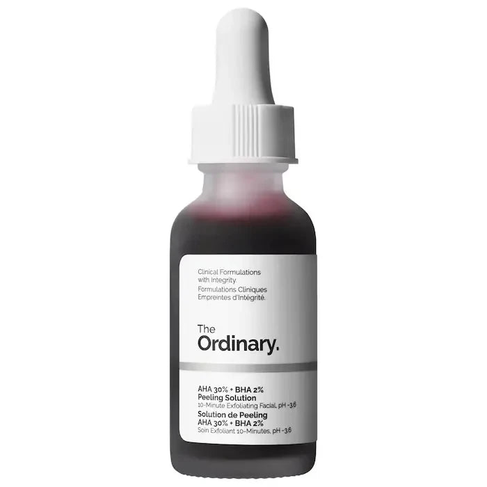 AHA 30% + BHA 2% Solución Peeling 30ml Solución Peeling Exfoliante Facial Ilumina Alisa Limpia Poros y Aclara la Opacidad