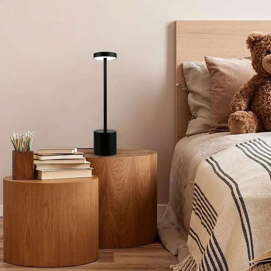 Classic Table Lamp USB Rechargeable Night Light 3 Colors Dimming Touch Desk Lamp Bedside Lamp Hotel Coffee Shop Club
