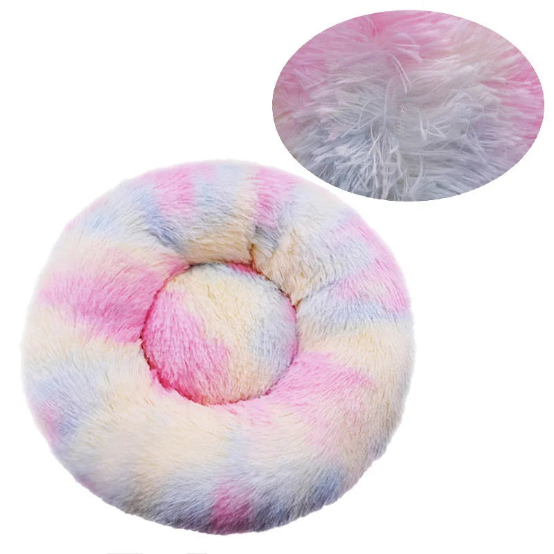 Cama redonda para perro, cama cálida de invierno para gato, cesta de felpa para perro, cama lavable para mascotas, para perros pequeños, medianos, grandes, sofá para gatos