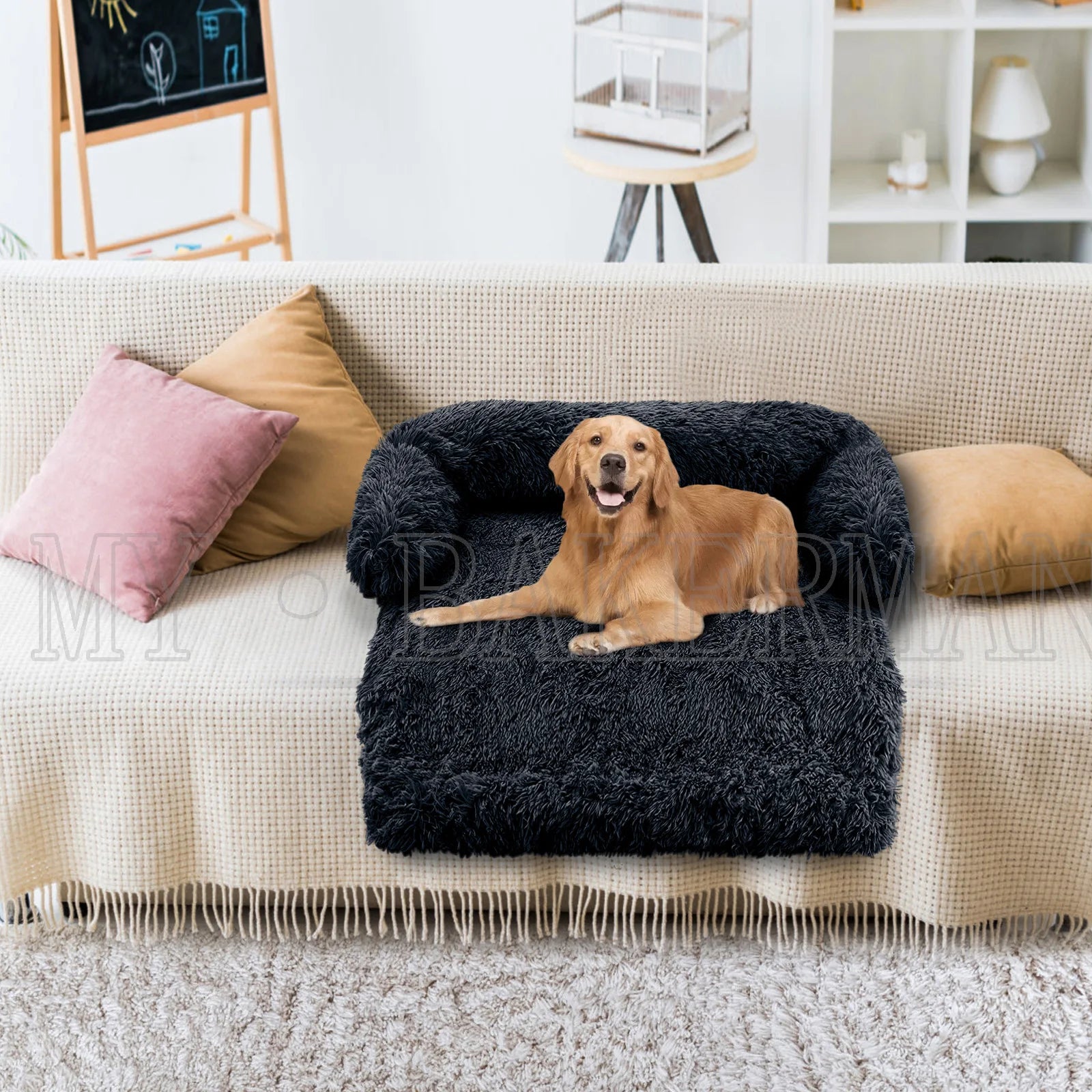 S-XXL Sofá Cama para Perros, Cama Calmante para Mascotas, Nido Cálido Lavable, Protector de Muebles Suave, Manta para Gatos, Cama Sofá para Perros Grandes