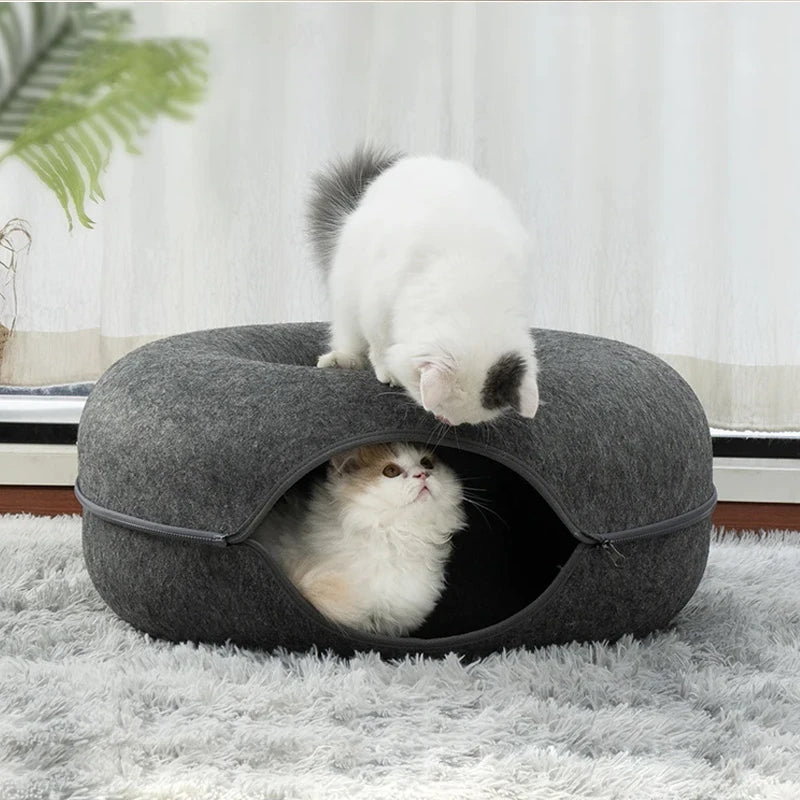Cama para gatos Donut, túnel para gatos, juguetes para gatitos, cesto para gatos, juguete interactivo, equipo deportivo para gatitos, juguete de entrenamiento para gatos, casa para gatos