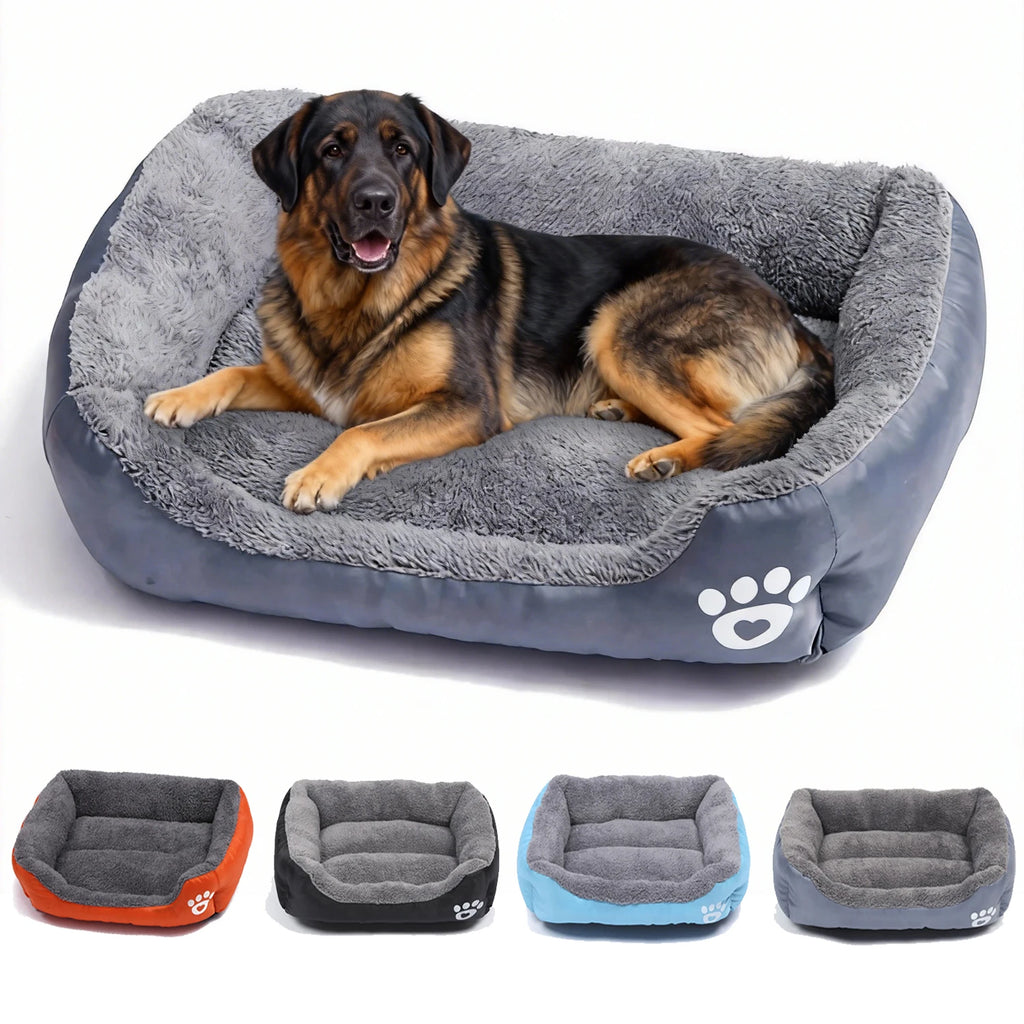 Sofá suave cuadrado grande para perros, casa elástica para perros, cojín, cama cálida de invierno para perros medianos, lavable, accesorios para casa de gatos.