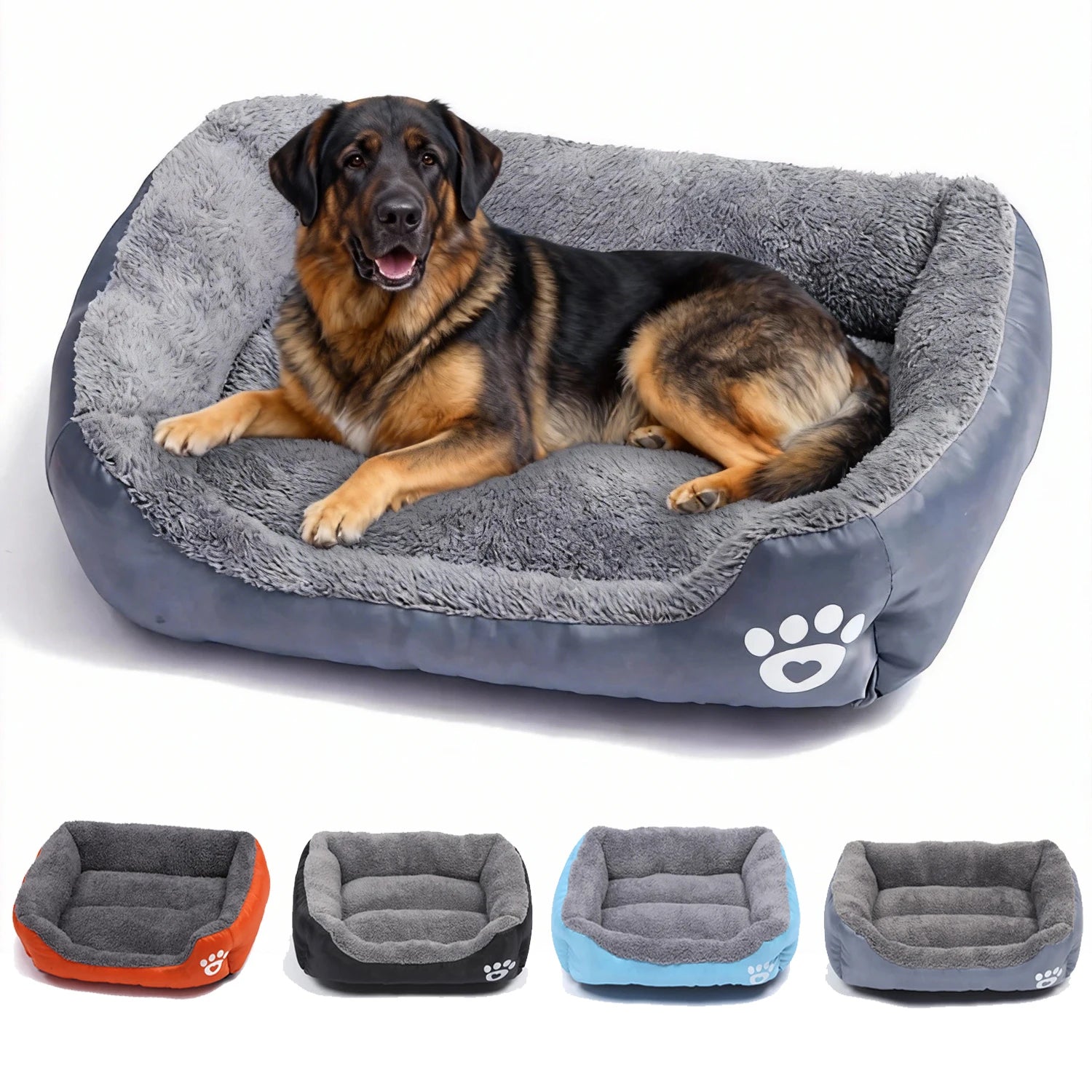 Sofá suave cuadrado grande para perros, casa elástica para perros, cojín, cama cálida de invierno para perros medianos, lavable, accesorios para casa de gatos.
