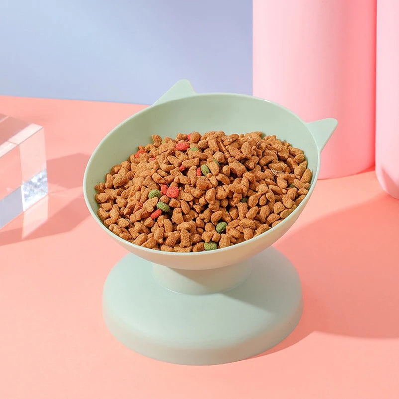 Nuevo cuenco para mascotas de gato y perro, cuenco elevado para perros, cuenco de comida y agua para gatos con protector de cuello de 45°, cuenco de alimentación para mascotas anti-vuelco de doble asa