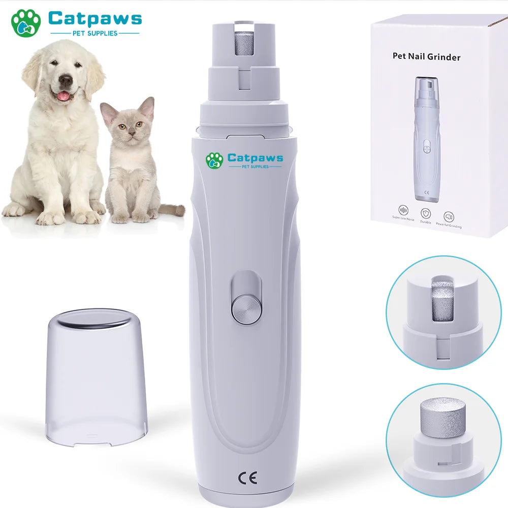 Lima de uñas eléctrica para perros USB recargable, cortauñas y limador de garras para mascotas sin dolor
