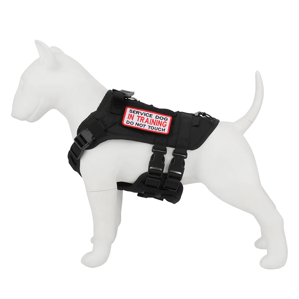 Arnés táctico para perro, chaleco de entrenamiento militar, arnés para mascotas para perros de servicio medianos, grandes y grandes