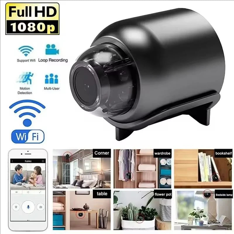 Minicámara X5 1080P HD Wifi Inalámbrica Visión Nocturna Detección de Movimiento Cámara de Video Videocámara de Seguridad para el Hogar Grabadora de Audio y Video