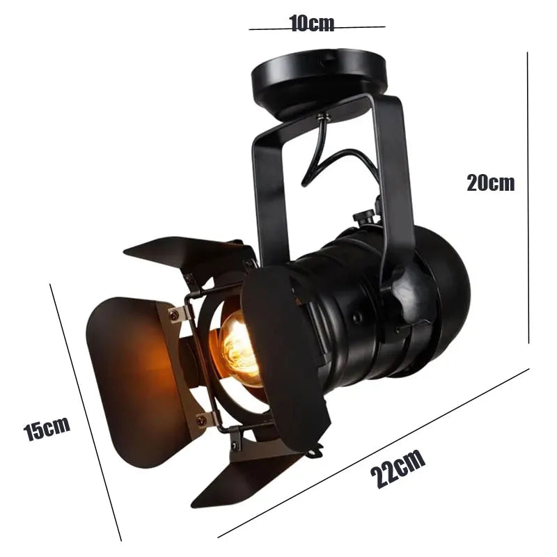 E27 Vintage Celling Iron Lamp Industrial Light Retro Lamp Adjustable 4 Leaf For Clothes Store Coffee Bar Loft Style Fixture