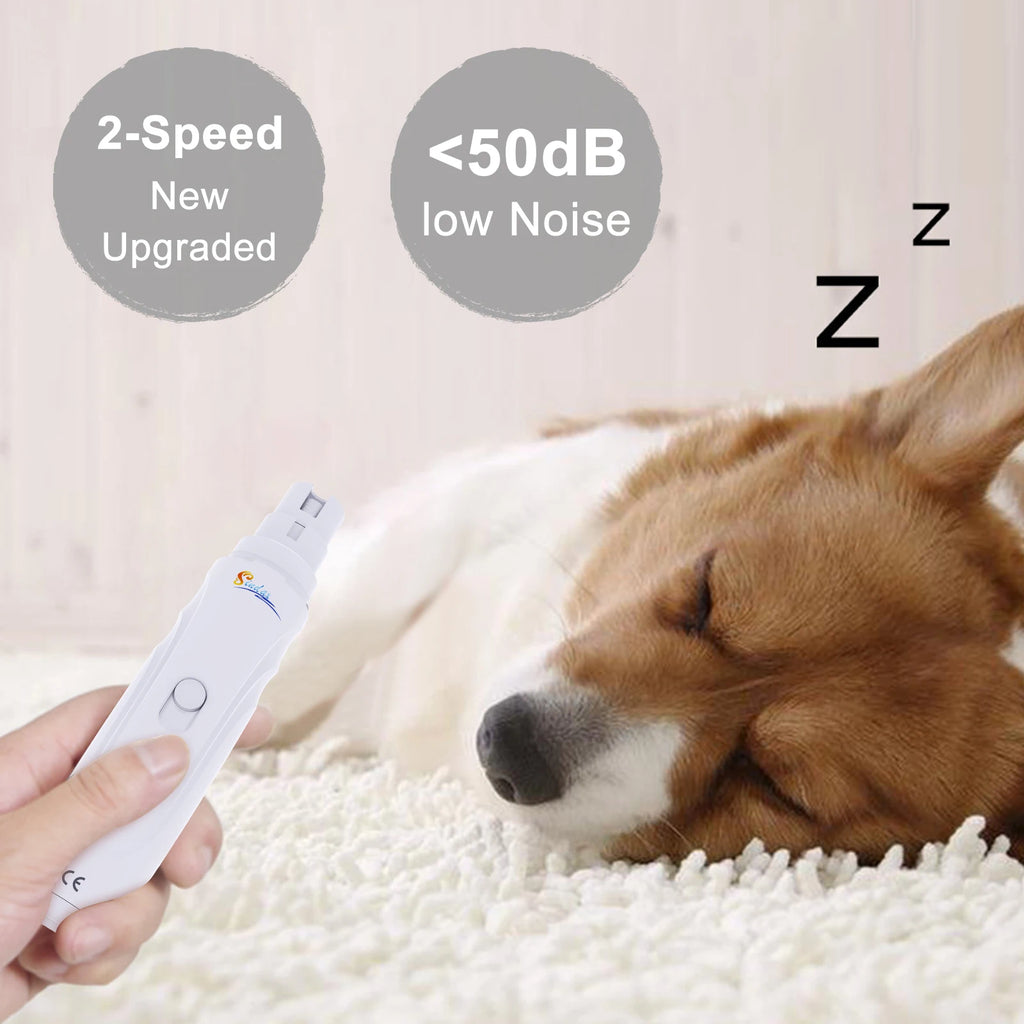 Lima de uñas eléctrica para perros USB recargable, cortauñas y limador de garras para mascotas sin dolor