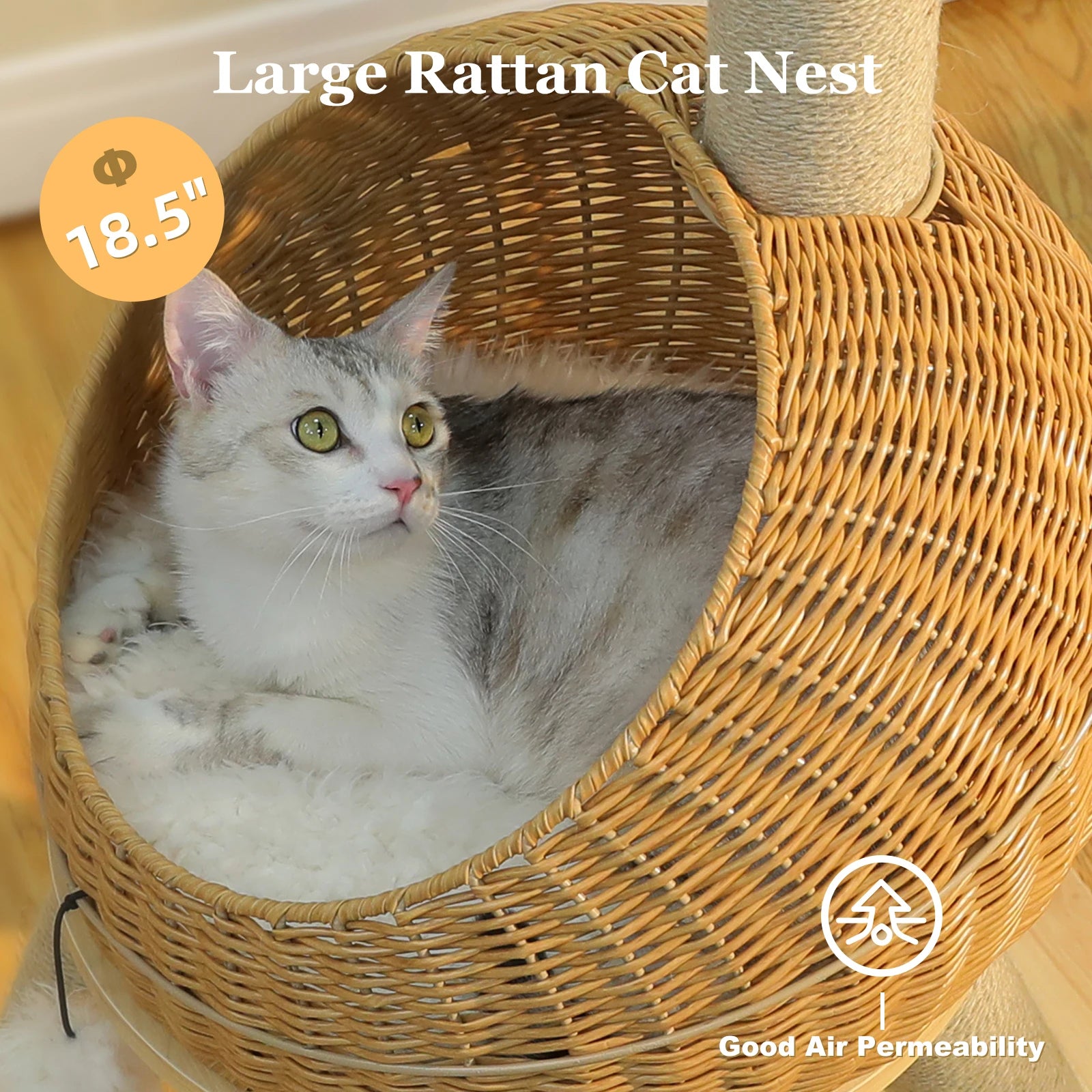 Torre de árbol para gatos Dinosaurio con rascador de sisal, condominio grande de mimbre para gatos, cama de mimbre para gatos con alfombrilla extraíble, juguetes para gatos